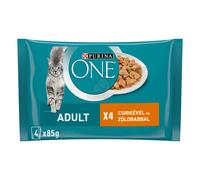 Purina One cibo umido per gatti con pollo e fagiolini 4 x 85 g