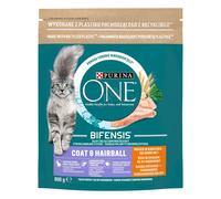 Purina One Coat & Hairball crocchette per gatti con pollo e cereali integrali 0,8 kg