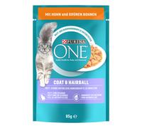 Purina ONE 26 x 85 g Alimento umido per gatti - Coat & Hairball con Pollo e Fagiolini