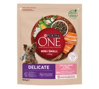 Purina One Dog Adult Mini/Small Delicate con Salmone e riso - 1,5 Kg - Croccantini per cani - 1° ORDINE? scegli lo sconto BZR5 / BZR20 + 200 punti fedeltà
