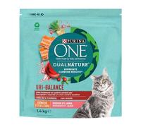 PURINA ONE DualNature Uri-Balance Crocchette con Cranberry e Salmone per gatti adulti sterilizzati | Borsa da 1,4 kg