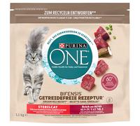 PURINA ONE Grain Free Sterilized Manzo Crocchette per gatto - 1,1 kg