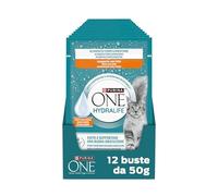 Purina ONE HYDRALIFE™ Alimento Complementare per gatti Adulti insaporito con Pollo, 12 Bustine da 50g