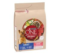Purina ONE MINI Crocchette Cani Adulti con Manzo e Riso, 1 Sacco da 3 Kg | Cibo Secco per Cani Mini con Manzo e Riso