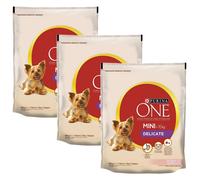 Purina One mini delicate crocchette per cani small con salmone e riso 3 x 800g