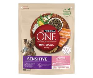 Purina One Mini Sensitive crocchette per cani adulti con salmone e riso 800 g