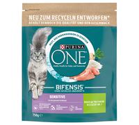 PURINA ONE Sensitive ricco di tacchino cibo secco per gatti, 750 g