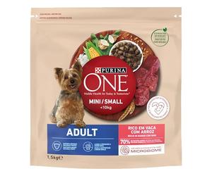PURINA ONE Small Mini < 10kg Cibo per cani adulti con manzo e riso 1,5kg