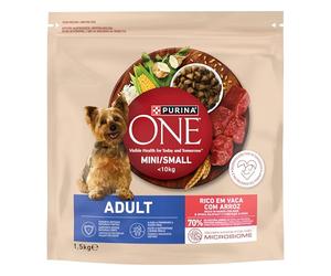 PURINA ONE Small Mini < 10kg Cibo per cani adulti con manzo e riso 1,5kg | Crocchette per Cani Adulti < 10 kg con Manzo e Riso