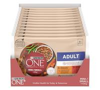PURINA ONE Small&Mini < 10kg Cibo Umido per Cani Adulti in Salsa con Manzo e Pollo 48 bustine da 85g