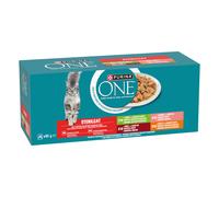 PURINA ONE Sterilized 40 x 85 g Umido per gatto - Mix: Manzo, Tacchino, Pollo, Salmone