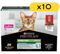 Purina Pro Plan Pro Plan Cat Nutrisavour Sterilised con Manzo Multipack 10x85 g
