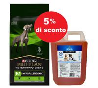 PURINA Pro Plan Veterinary Diets HA Hypoallergenic Dog 11kg + LAB V Olio di salmone 5l
