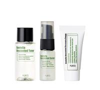 PURITO| Kit da viaggio Centella Unscented line (Mini) /Toner 30 ml, siero 15 ml, crema 12 ml