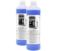 PURIVITA® Pulitore del Sistema del Latte per Macchine da Caffè [2x1L] - Detergente per Systema del Latte - Milchsystemreiniger - Sistema Pulizia Latte per De Longhi, Jura, Krups, Nespresso & Philips