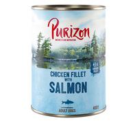 Purizon Adult con Filetto di Pollo 6 x 400 g umido senza cereali per cani - Salmone con spinaci e cocco