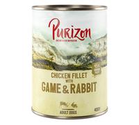 Prezzo speciale! 6 x 400 g Purizon Adult umido per cani - Selvaggina & Coniglio con zucca e mirtilli rossi