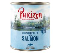 Purizon Adult 6 x 800 g Alimento umido senza cereali per cani - Salmone con spinaci e cocco