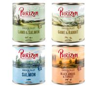 Purizon Adult 12 x 800 g Alimento umido per cani - Mix: Black-Angus & Tacchino, Salmone, Selvaggina & Coniglio, Agnello & Salmone