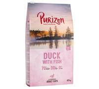 6,5 kg + 800 g gratis! 7,3 kg Purizon Crocchette per gatti - Adult Anatra & Pesce