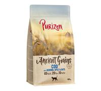 Set prova! Purizon Adult Crocchette per gatto - 2 x 400 g: con Grani antichi, Merluzzo + Sterilised Pollo con Pesce