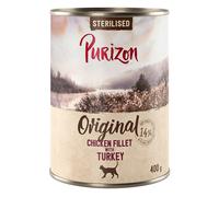 Purizon Adult Sterilised 6 x 400 g - senza cereali - Filetto di pollo con tacchino