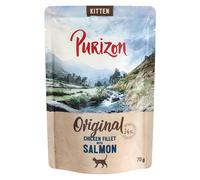 Purizon Kitten 6 x 70 g - senza cereali Umido per gatto - Filetto di pollo con salmone