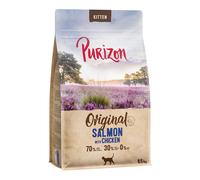 Multipack risparmio! 2 x 6,5 kg Purizon Crocchette senza cereali per gatti - Kitten Salmone con Pollo