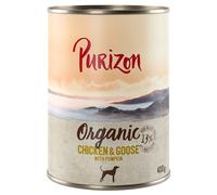 Purizon Organic 12 x 400 g Umido per cane - Pollo e Oca con Zucca