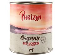 Purizon Organic 12 x 800 g Umido per cane - Manzo e Pollo con Carote