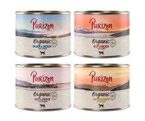 Purizon Organic 24 x 200 g - Mix: 8x Manzo e Pollo, 8xSalmone e Pollo, 4x Anatra e Pollo, 4x Pollo e Oca