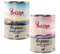 Purizon Organic 6 x 400 g - Mix: 3 x Anatra con Pollo, 3 x Salmone con Pollo