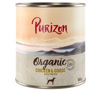 Purizon Organic 12 x 800 g Umido per cane - Pollo e Oca con Zucca