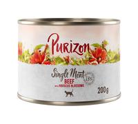 Purizon Single Meat 12 x 200 g Cibo umido per gatti - Manzo con fiori di ibisco