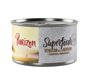 Purizon Superfoods 12 x 140 g - Selvaggina con Aringa, Zucca e Melagrana