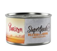 Purizon Superfoods 24 x 140 g - Cinghiale con Aringa, Patata dolce e Mela