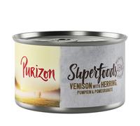 Purizon Superfoods 24 x 140 g - Selvaggina con Aringa, Zucca e Melagrana