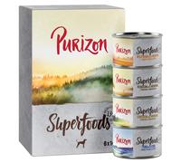 Purizon Superfoods 6 x 140 g Umido per cane - Mix: 2x Pollo, 2x Tonno, 1x Cinghiale, 1x Selvaggina