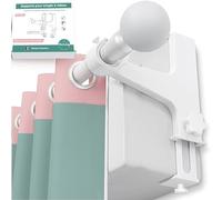 PurLing - Set di 2 supporti per aste tende senza foratura, fissaggio regolabile su baule tapparelle 14-24 cm, aste Ø20-28 mm, marca francese, metallo (bianco)