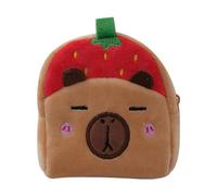 Puro a borsa in peluche - portafoglio di cartoni animati a tema Capybara | Borsa in argento da viaggio in peluche morbido per le monete, i biglietti da visita, l, rosso, Se référer au descriptif,