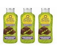 PURO AMORE Bagnoschiuma Dubai Chocolate al Pistacchio, 650ml, Set da 3 o 6 Flaconi, Profumo Intenso (3)