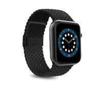 Puro Cinturino Loop compatibile con Apple Watch 42mm 44 mm 45mm, tessuto elastico e traspirante, chiusura a clip, resistente ad acqua e sudore, compatibile con apple watch serie 1/2/3/4/5/6/7/SE; NERO