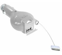 Puro CHRAPPLEUSB Caricabatteria Retraibile e USB Apple, Bianco