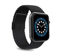 Puro Cinturino Loop compatibile con Apple Watch 42mm 44 mm 45mm, tessuto elastico e traspirante, chiusura a clip, resistente ad acqua e sudore, compatibile con apple watch serie 1/2/3/4/5/6/7/SE; NERO