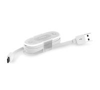 Puro CMICRORFLATWHI Cavo TPE per Dispositivi Micro USB e Micro Reversibili, 2.4A, 1 m, Bianco