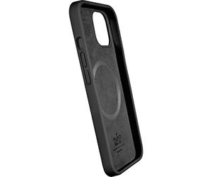 Puro Cover ICON MAG in silicone liquido compatibile con iPhone 12 e 12 Pro; colore nero; con magneti integrati compatibili con tecnologia MagSafe; soft touch; interno in microfibra