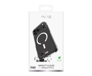 Puro Cover per iPhone 17 Pro, TPU trasparente + PC "Impact Clear D3O" Magsafe