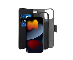 Puro Custodia a libro, 2 in1; cover rimovibile; in ecopelle compatibile con iPhone 13 Pro chiusura magnetica; 3 tasche per carte nero