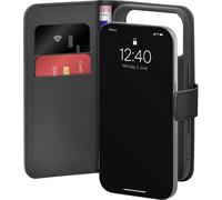 Puro Custodia in pelle ecologica per iPhone 17 Pro W/horiz.flip+2 scomparti per carte di credito+scomparto per banconote+cover nero