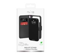 Puro Custodia in pelle ecologica per iPhone 17 Pro Max W/horiz.flip+2 scomparti per carte di credito+scomparto per banconote+cover nero
